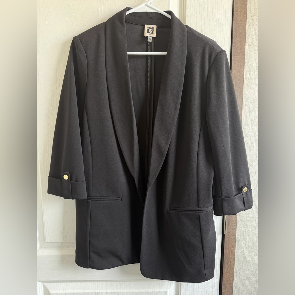 Anne Klein Black Blazer with Gold Button Details